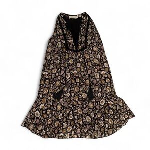 A.L.C. 100% silk boho floral shift mini dress